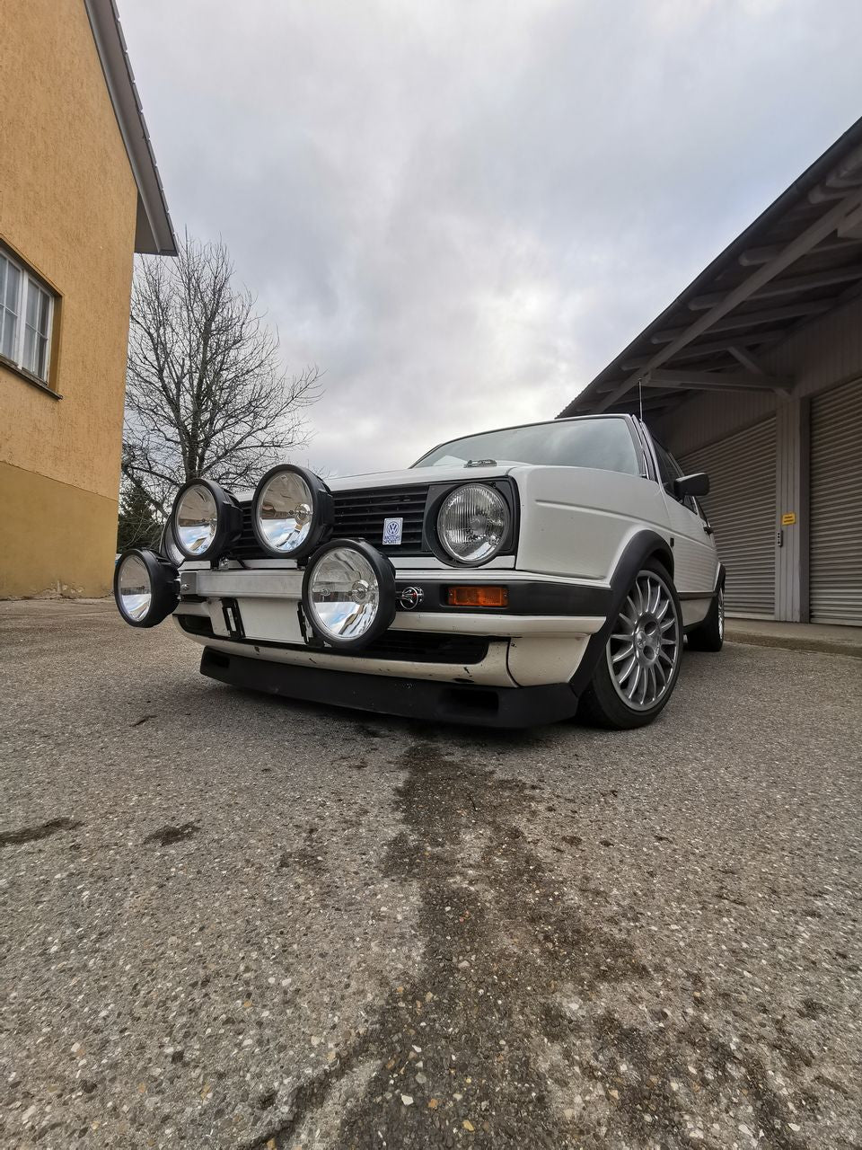 classic nightface - mounting bracket for rallye style lights (high beam) - Volkswagen Golf Mk2
