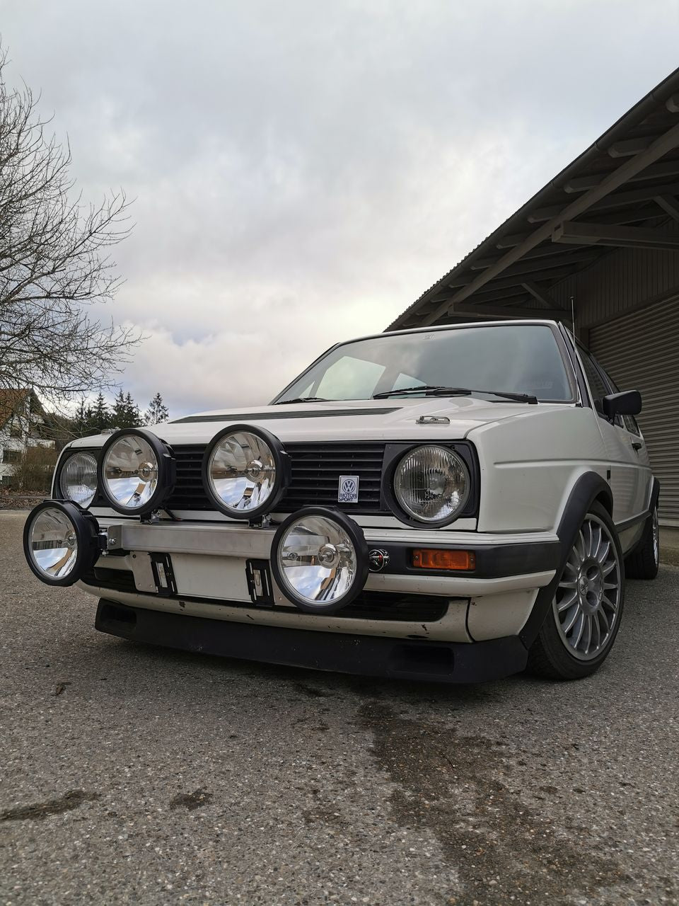 classic nightface - mounting bracket for rallye style lights (high beam) - Volkswagen Golf Mk2