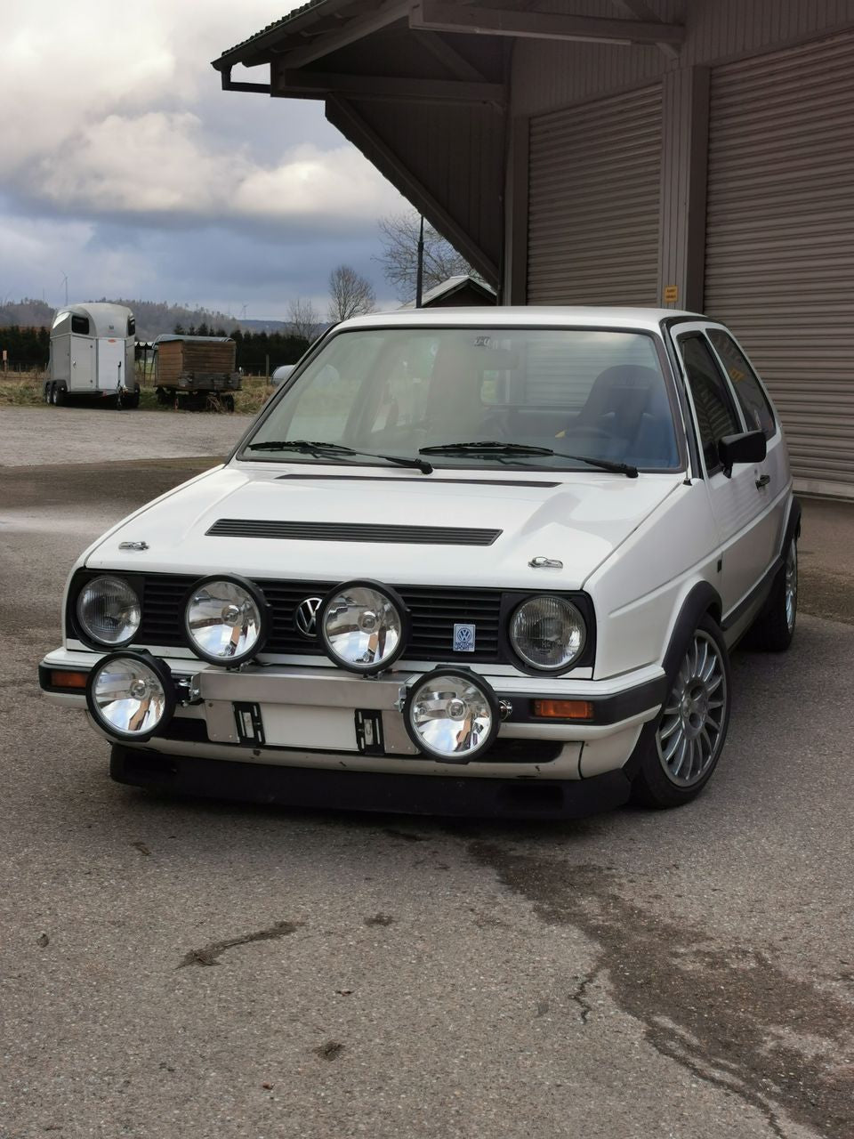 classic nightface - mounting bracket for rallye style lights (high beam) - Volkswagen Golf Mk2