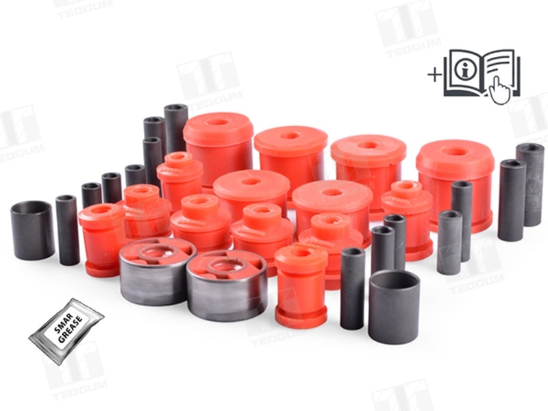 kit of polyurethane bushings - front and rear suspension - BMW 3-series E36 - regular version