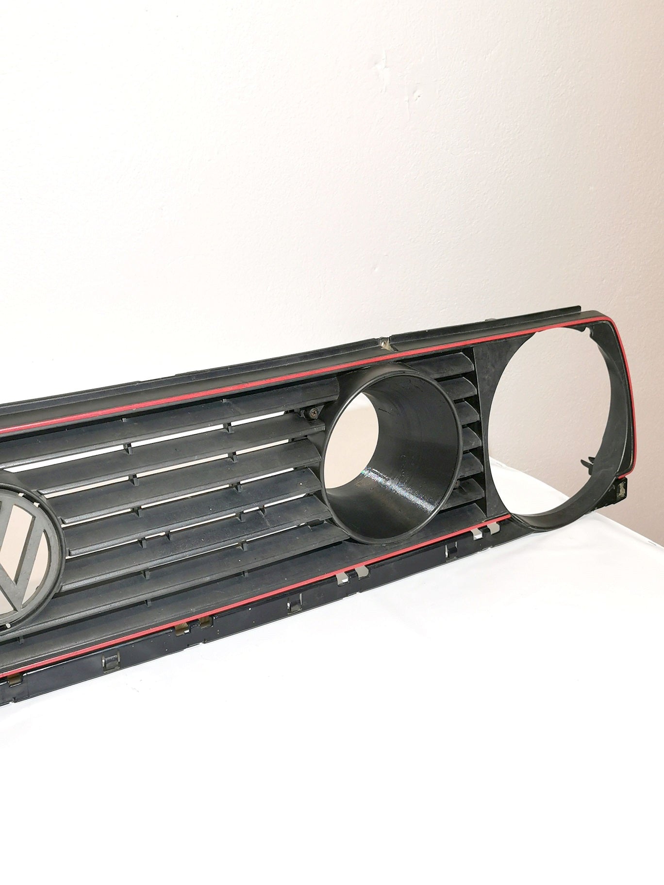 air duct for front grille Volkswagen Golf Mk2, dual rounds, early and late models, driver (LH)