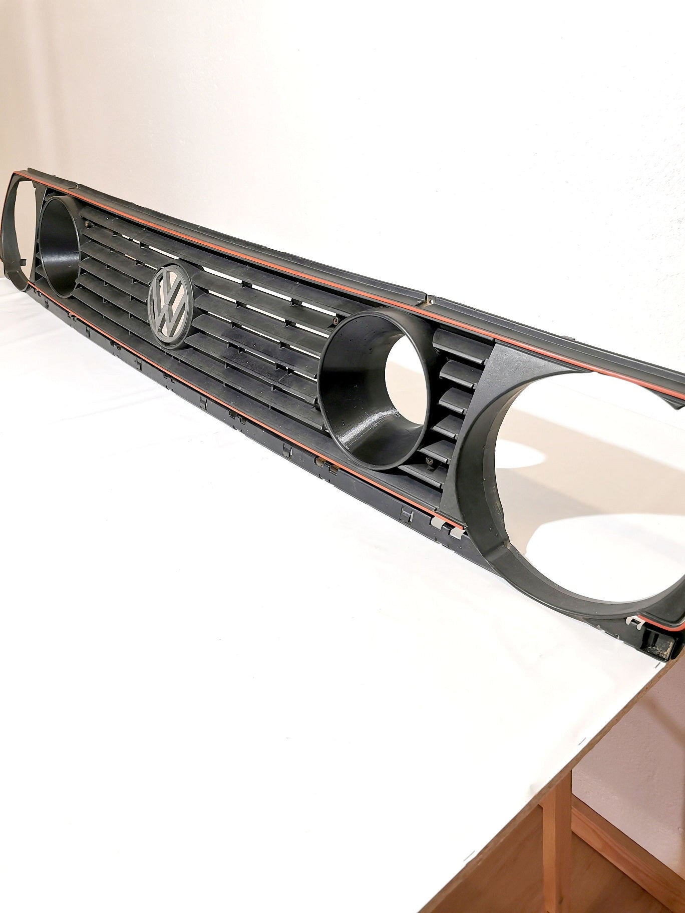 air duct for front grille Volkswagen Golf Mk2, dual rounds, early and late models, driver (LH)