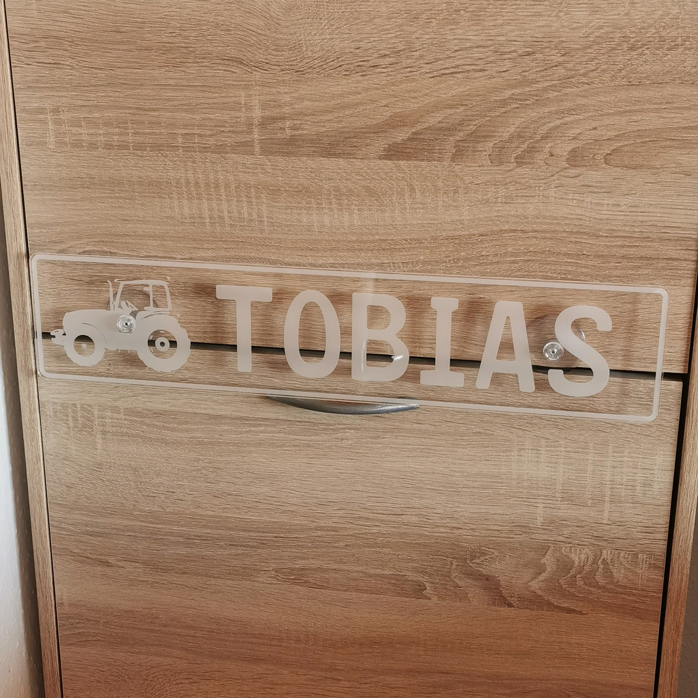 Plexiglas® Schild mit Traktor und Name (personalisiert)