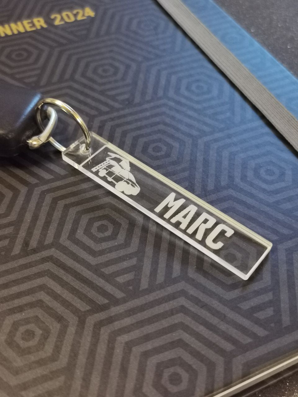 personalized key chain "camper" - length 80mm - acrylic glass (transparent)