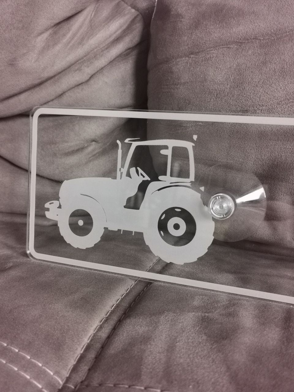 acrylic sign with tractor and name (custom, personalized)