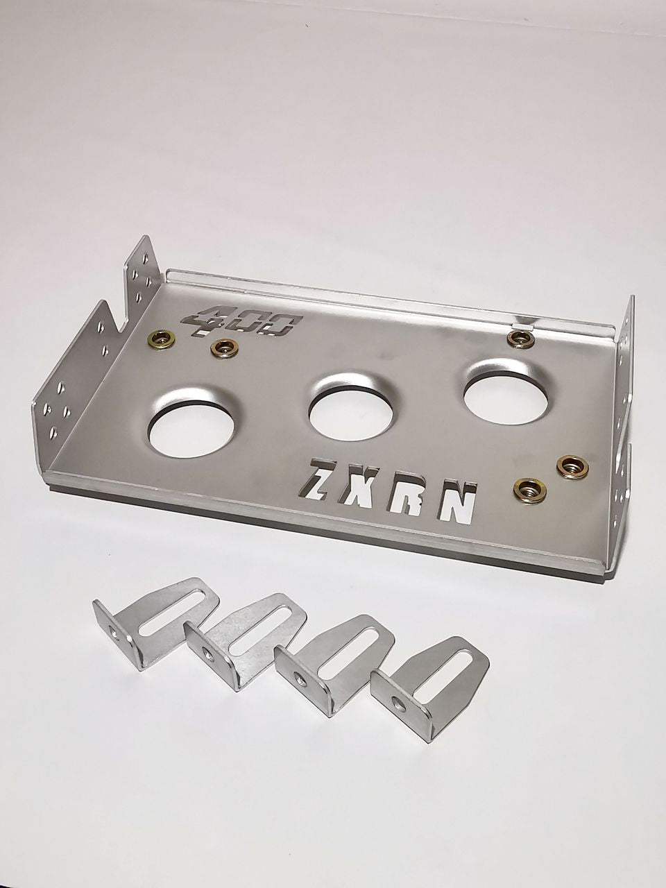 adjustable, universal mounting tray for LiteBlox batteries LB12xx, LB20xx, LB28xx - aluminum