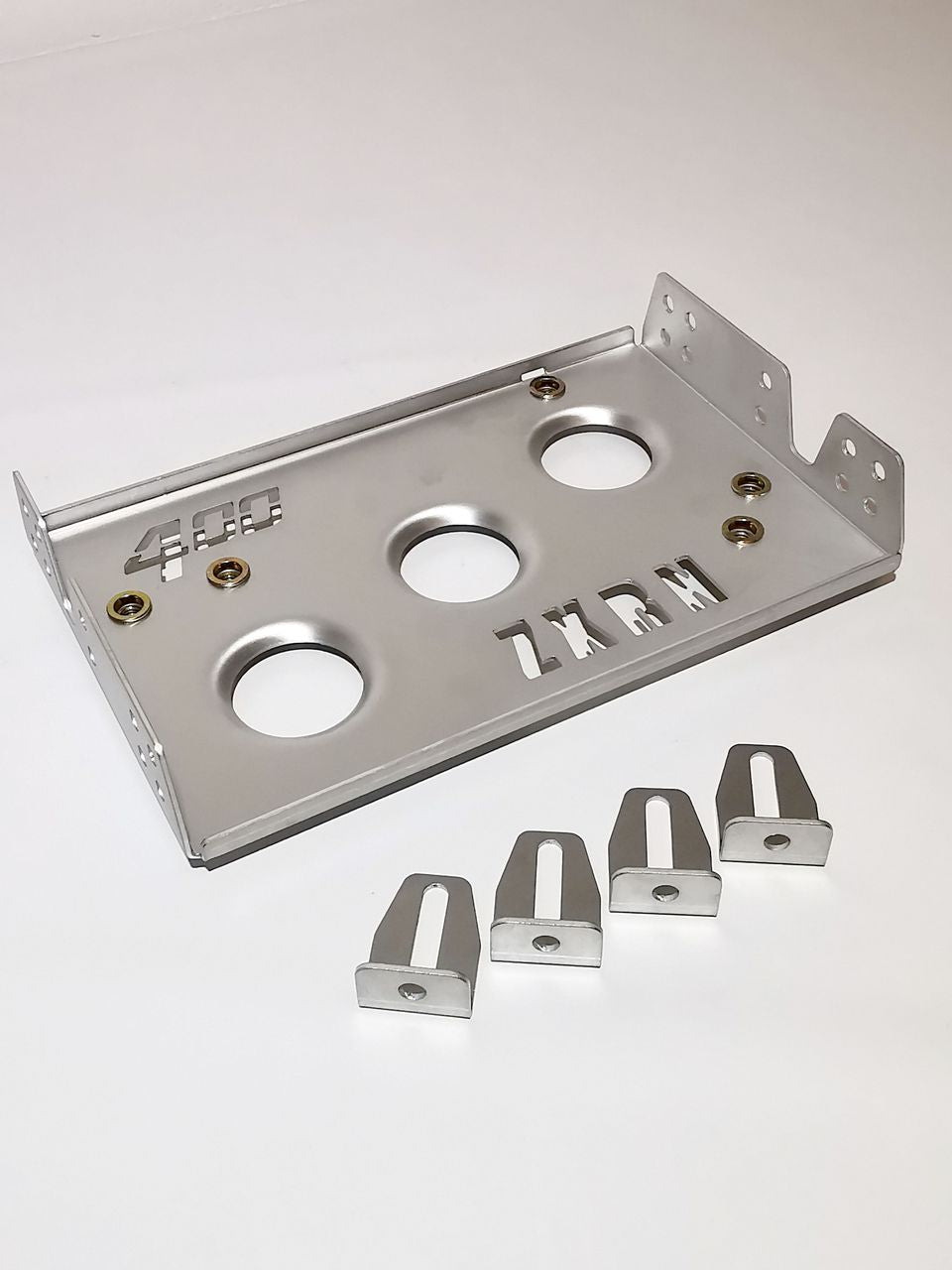 adjustable, universal mounting tray for LiteBlox batteries LB12xx, LB20xx, LB28xx - aluminum