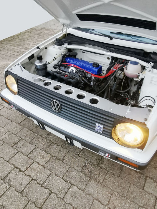 Rennsport-Ersatzblech für Schlossträger, Leichtbau (Aluminium) - VW Golf 2