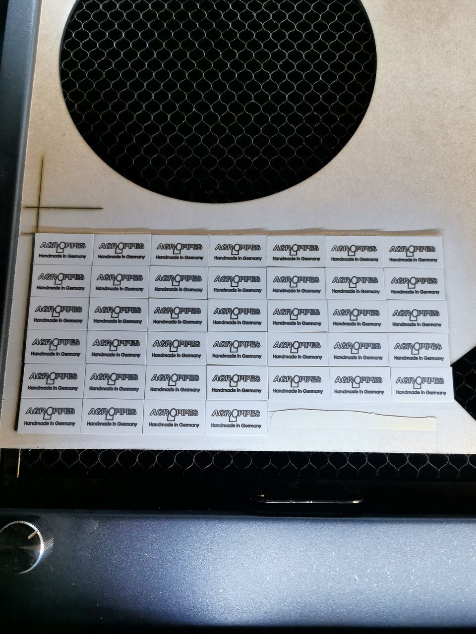 custom etched stainless steel tags (badges) in 35x20mm with your text/logo (e.g. for exhaust silencers/absorbers)