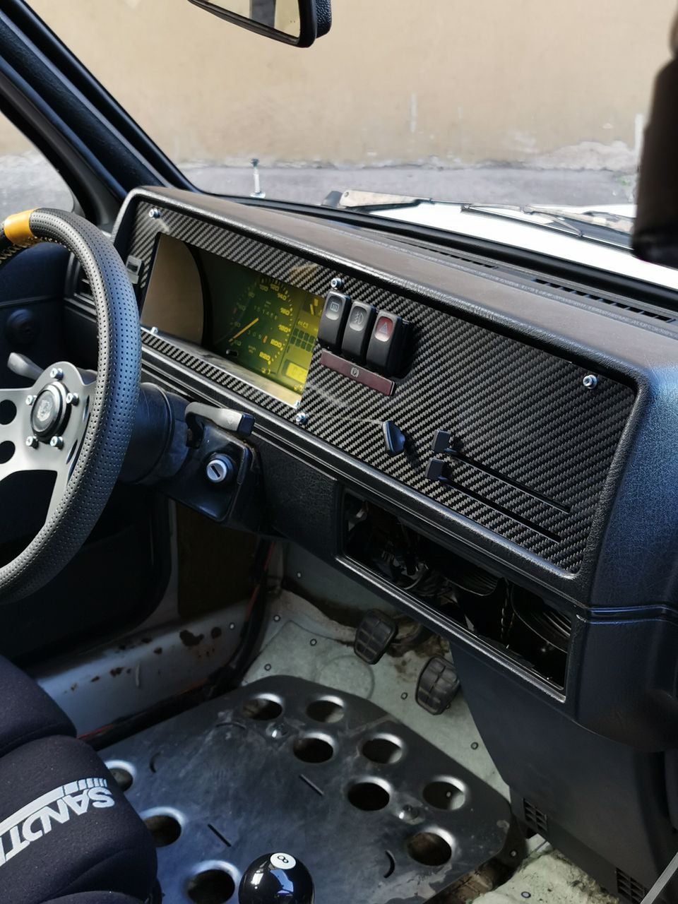 Komplettset Armaturenbrett-Blende (Alu oder Carbon) VW Golf 2