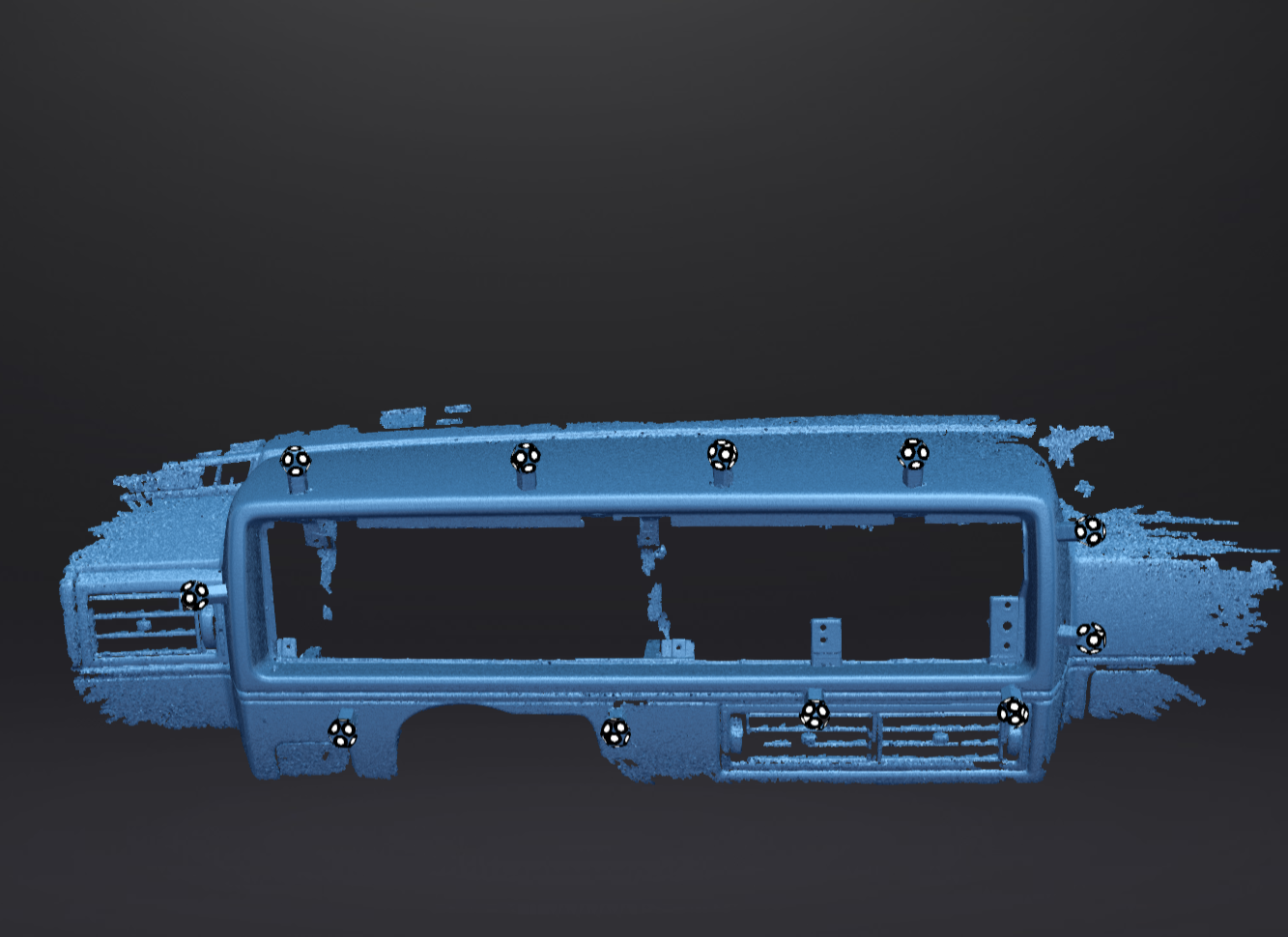 3d data: VW Golf Mk2 dashboard (area of instrument and switch panel, WITHOUT panel)